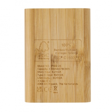 Logotrade corporate gifts photo of: Bamboo 5.000 mAh powerbank