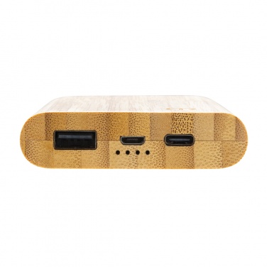 Logo trade promotional item photo of: Bamboo 5.000 mAh powerbank