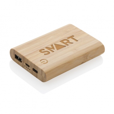 Logo trade promotional products picture of: Bamboo 5.000 mAh powerbank