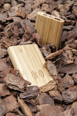 Logo trade promotional merchandise photo of: Bamboo 5.000 mAh powerbank