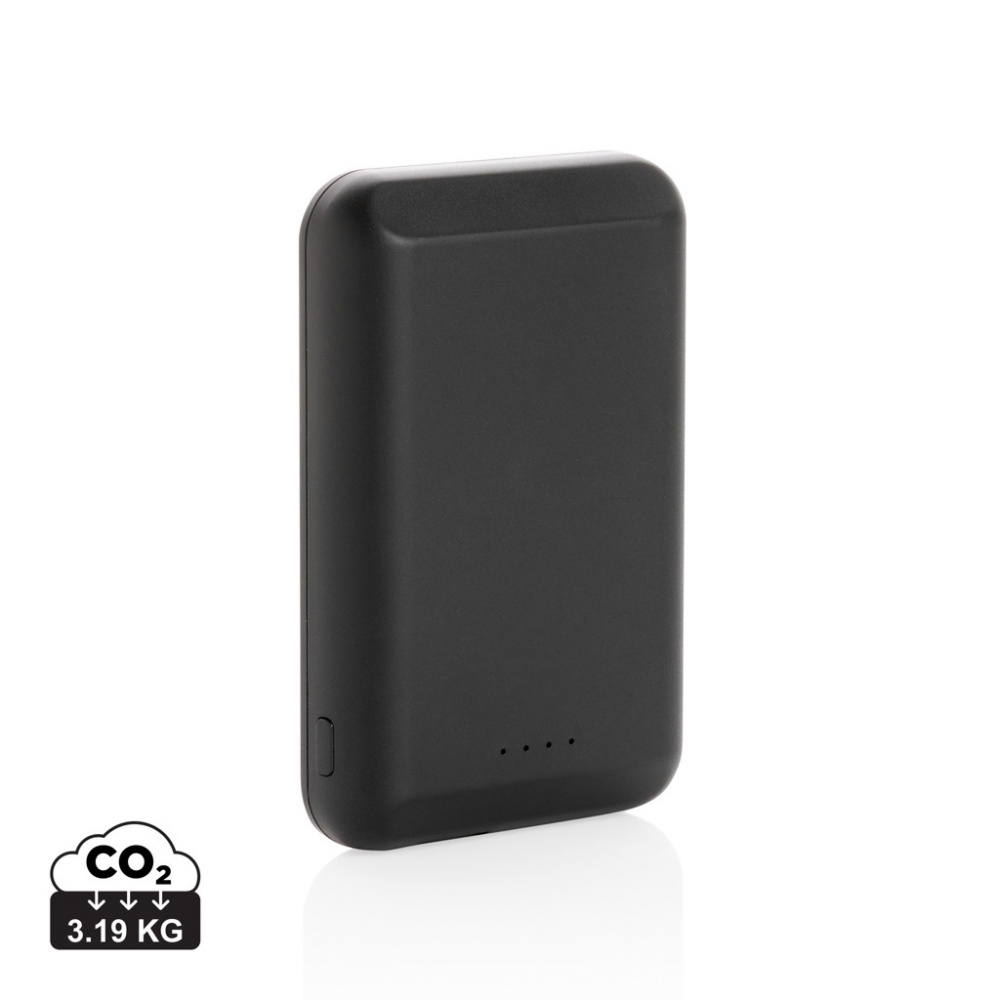 Logo trade business gift photo of: Magnetic 5.000 mAh 5W wireless powerbank