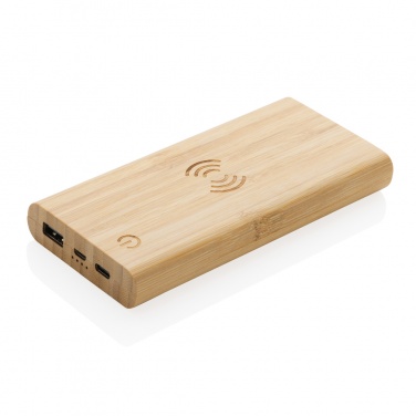 Logotrade business gifts photo of: Bamboo 8.000 mAh 5W wireless powerbank