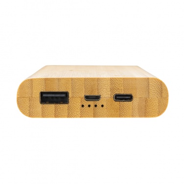 Logo trade corporate gifts image of: Bamboo 8.000 mAh 5W wireless powerbank