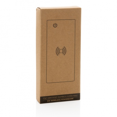 Logotrade promotional gift picture of: Bamboo 8.000 mAh 5W wireless powerbank