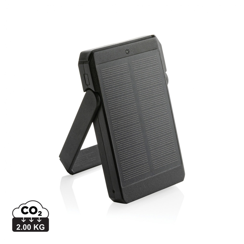 Logo trade corporate gift photo of: Skywave RCS rplastic solar powerbank 5000 mAh 10W wireless