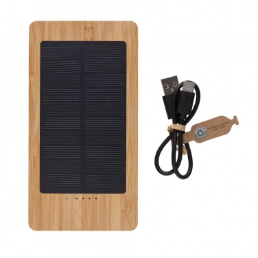 Logotrade promotional giveaway image of: Sunwick 10.000 mAh Bamboo solar powerbank