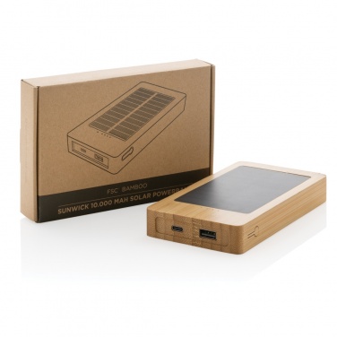 Logotrade promotional giveaways photo of: Sunwick 10.000 mAh Bamboo solar powerbank