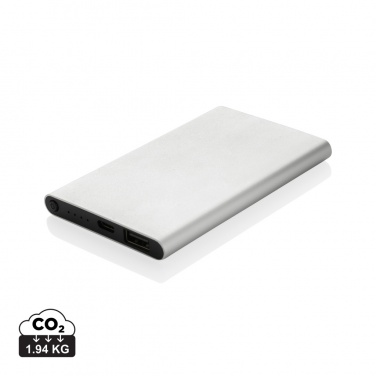 Logo trade promotional gifts image of: RCS recycled plastic/aluminum 4000 mah powerbank with type C