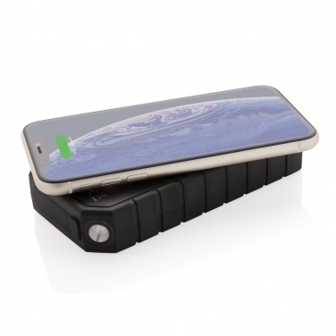 Logo trade promotional product photo of: RCS recycled plastic Solar powerbank with 10W Wireless