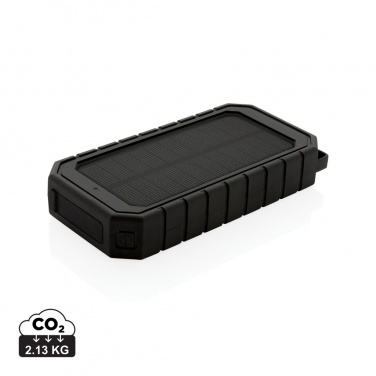 Logo trade promotional merchandise image of: RCS recycled plastic Solar powerbank with 10W Wireless