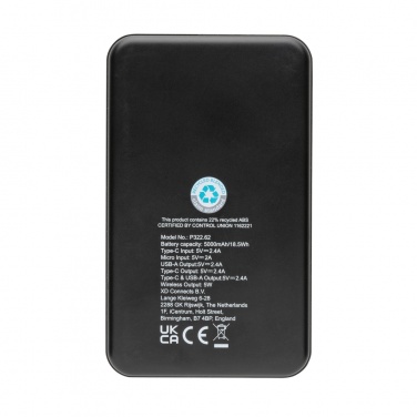 Logotrade promotional merchandise photo of: RCS recycled plastic 5.000 mAh 5W wireless powerbank