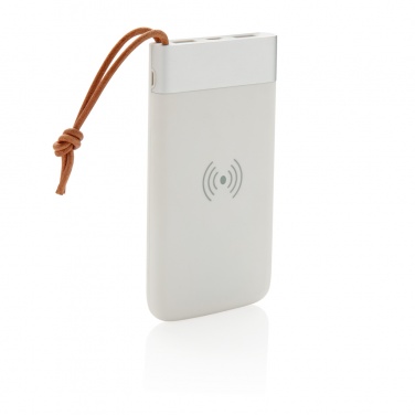 Logo trade promotional item photo of: Aria 8.000 mAh 5W wireless charging powerbank