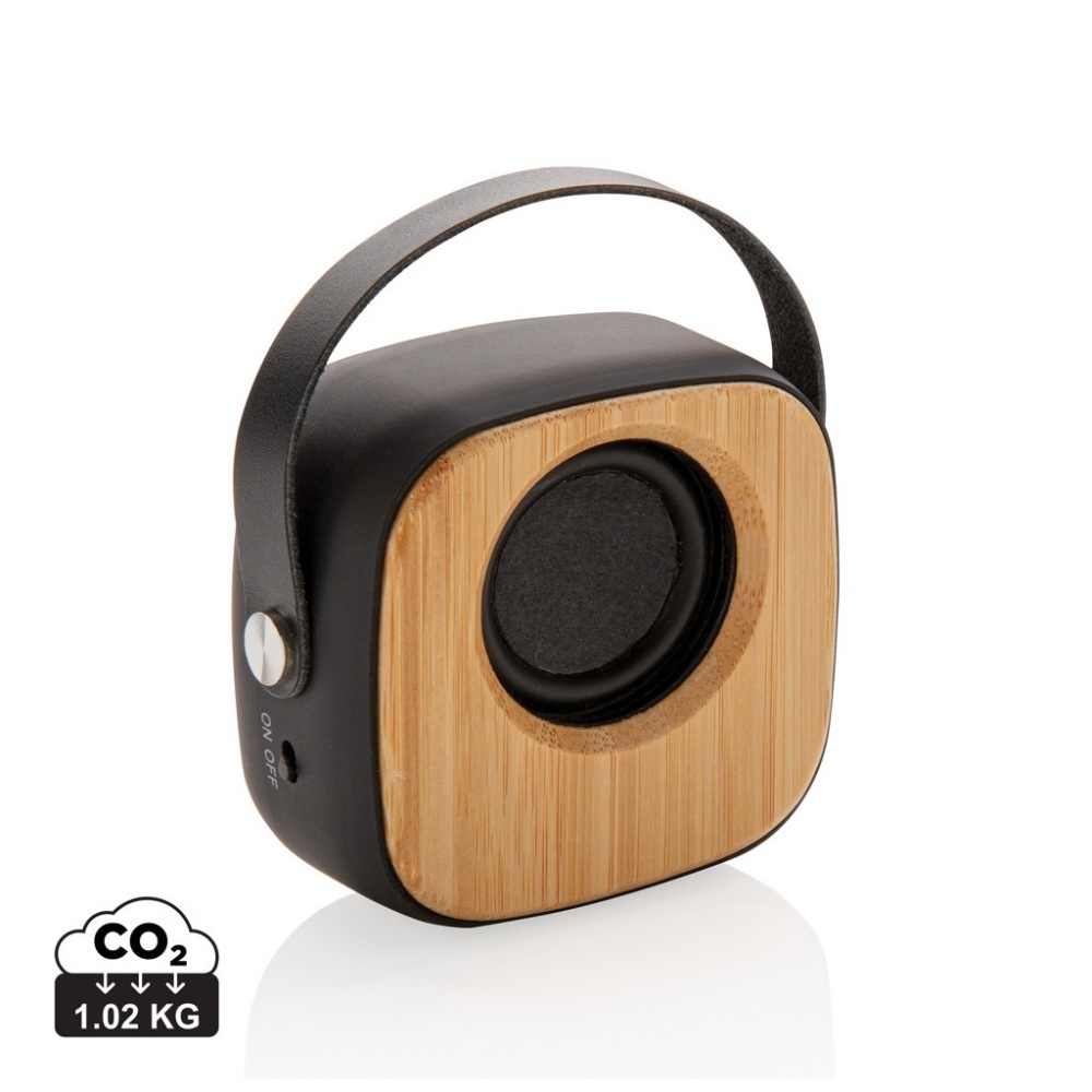 Logo trade promotional merchandise picture of: Bamboo 3W Wireless Fashion Speaker