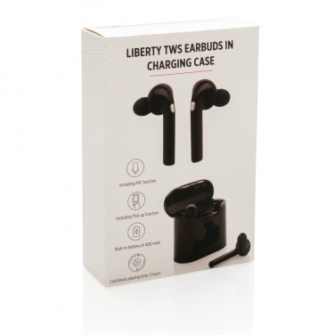 Logo trade promotional gifts picture of: Liberty wireless earbuds in charging case