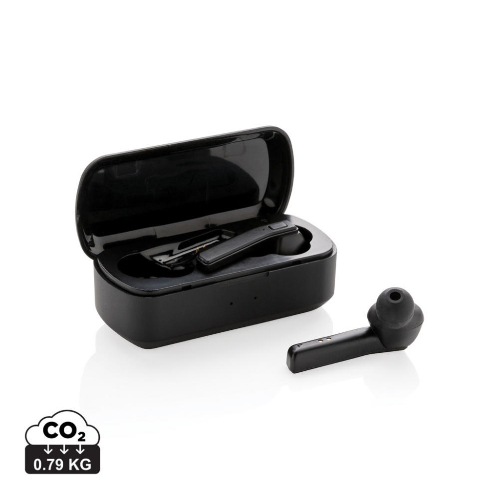 Logo trade promotional items image of: Free Flow TWS earbuds in charging case