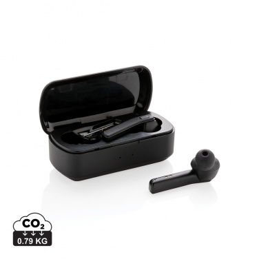 Logo trade promotional products image of: Free Flow TWS earbuds in charging case