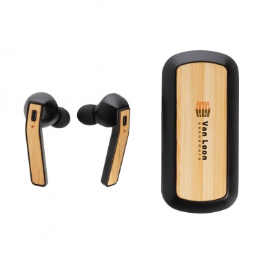 Logo trade promotional products picture of: Bamboo Free Flow TWS earbuds in case