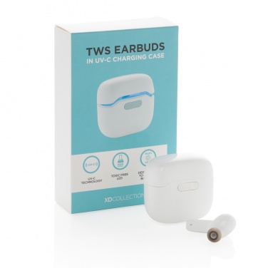 Logo trade promotional gift photo of: TWS earbuds in UV-C sterilising charging case