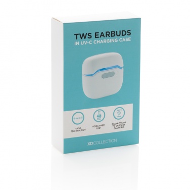 Logo trade promotional gifts image of: TWS earbuds in UV-C sterilising charging case