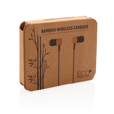 Logotrade promotional product image of: Bamboo wireless earbuds