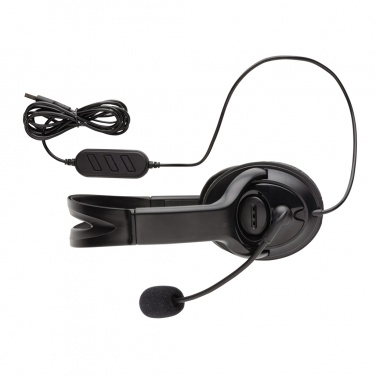 Logo trade corporate gifts image of: Over ear wired work headset