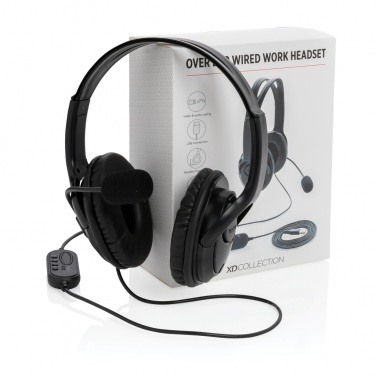 Logo trade promotional giveaway photo of: Over ear wired work headset