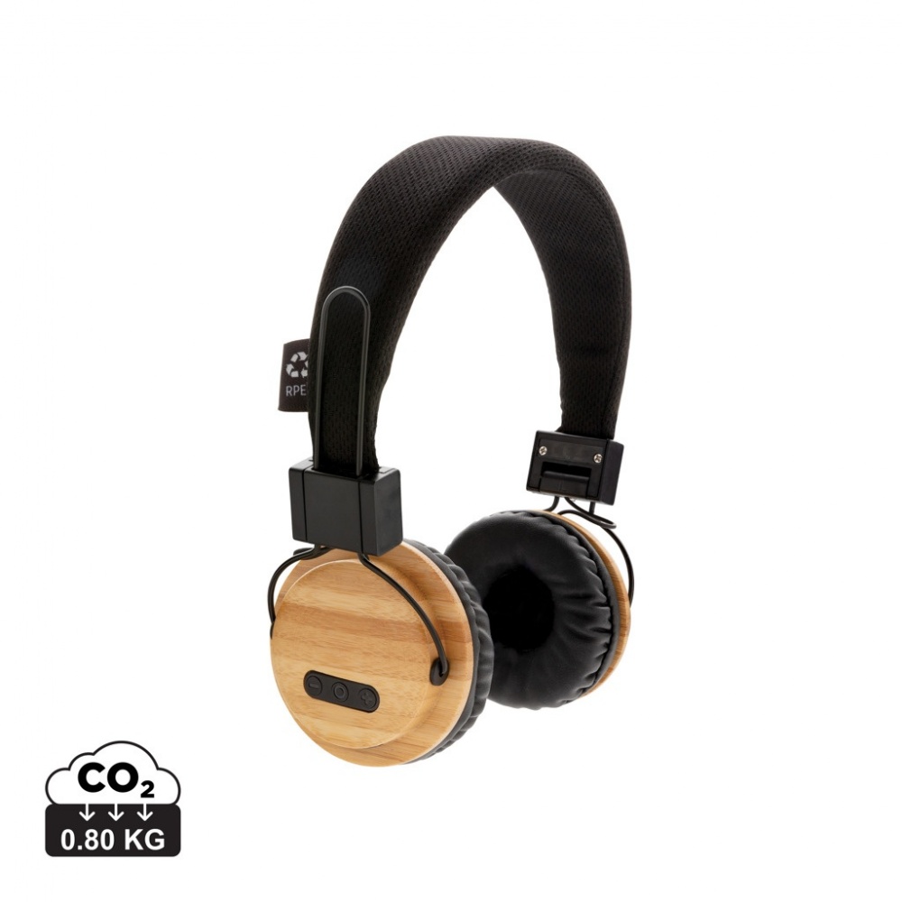 Logotrade promotional products photo of: Bamboo wireless headphone