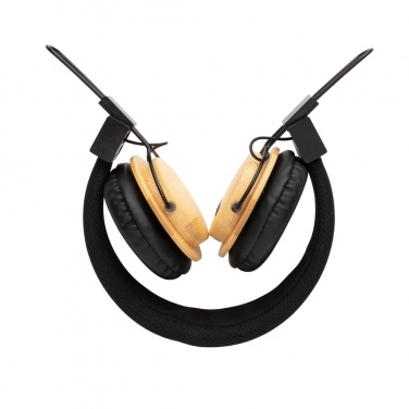 Logo trade promotional gifts picture of: Bamboo wireless headphone