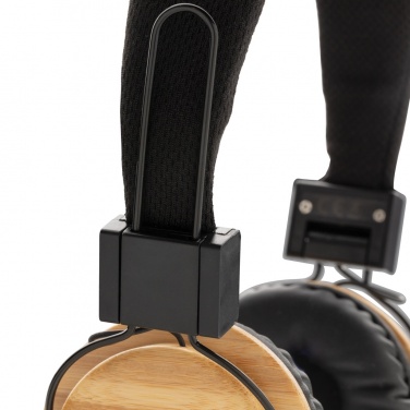 Logo trade promotional gifts picture of: Bamboo wireless headphone