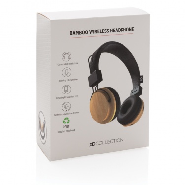 Logotrade promotional gifts photo of: Bamboo wireless headphone