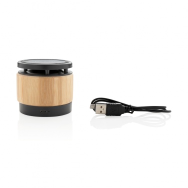 Logotrade advertising products photo of: Bamboo wireless charger speaker