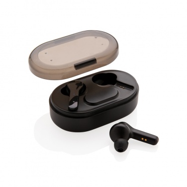 Logo trade corporate gift photo of: Light up logo TWS earbuds in charging case