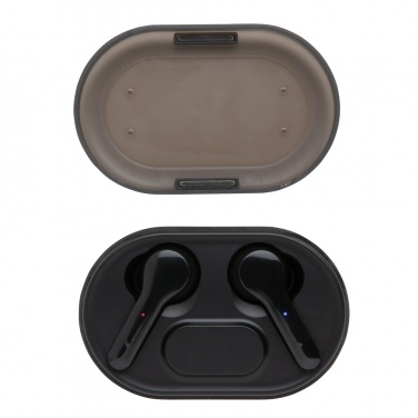 Logotrade promotional product image of: Light up logo TWS earbuds in charging case