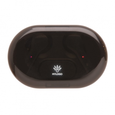 Logo trade corporate gifts picture of: Light up logo TWS earbuds in charging case