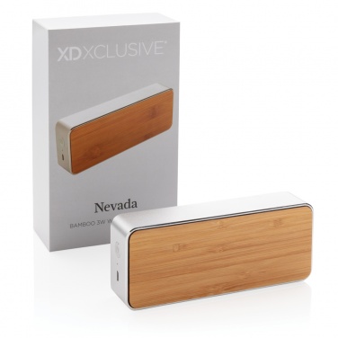 Logo trade promotional items image of: Nevada Bamboo 3W wireless speaker