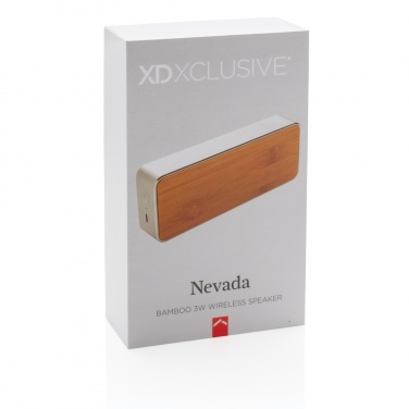 Logo trade corporate gifts image of: Nevada Bamboo 3W wireless speaker