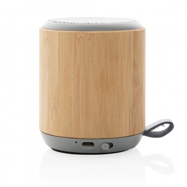 Logo trade advertising product photo of: Bamboo and fabric 3W wireless speaker