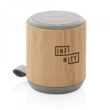 Logotrade promotional gift image of: Bamboo and fabric 3W wireless speaker