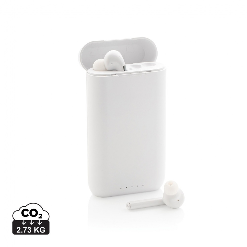 Logo trade promotional gifts image of: Liberty TWS earbuds with 5.000 mAh powerbank