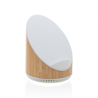 Logo trade promotional product photo of: Ovate bamboo 5W speaker with 15W wireless charger