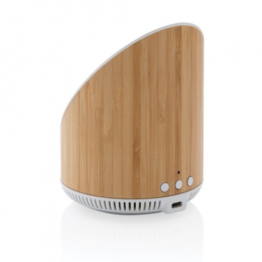 Logo trade business gifts image of: Ovate bamboo 5W speaker with 15W wireless charger