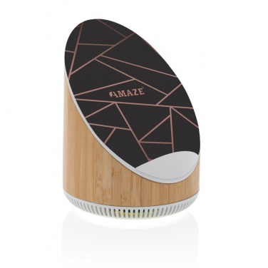 Logotrade promotional merchandise image of: Ovate bamboo 5W speaker with 15W wireless charger