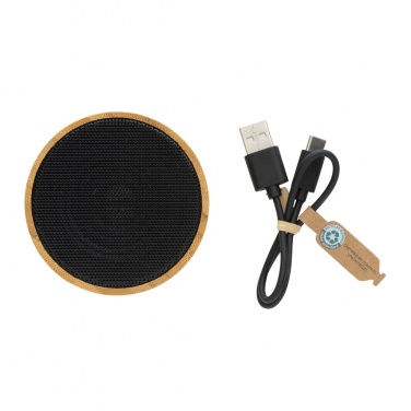 Logotrade business gift image of: RCS recycled plastic and bamboo 3W wireless speaker