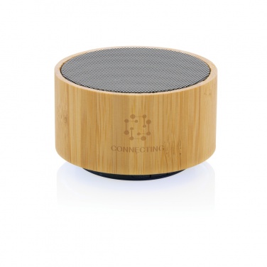 Logo trade corporate gifts picture of: RCS recycled plastic and bamboo 3W wireless speaker