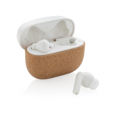 Logo trade promotional gifts image of: Oregon RCS recycled plastic and cork TWS earbuds