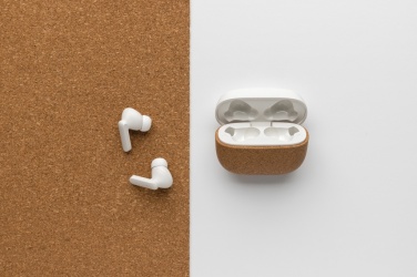 Logotrade advertising product picture of: Oregon RCS recycled plastic and cork TWS earbuds