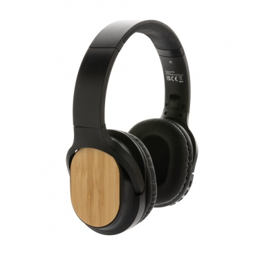 Logo trade business gift photo of: RCS and bamboo Elite Foldable wireless headphone