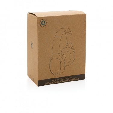 Logo trade promotional merchandise picture of: RCS recycled plastic Elite Foldable wireless headphone