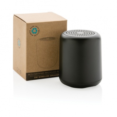 Logo trade promotional giveaway photo of: RCS certified recycled plastic 5W Wireless speaker