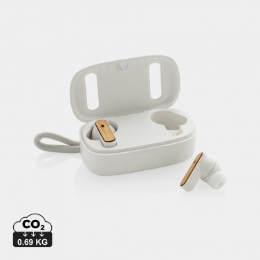 Logo trade promotional items picture of: RCS recycled plastic & bamboo TWS earbuds